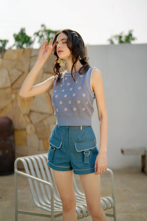 BL014BUSP24_sleeveless jersey embroidered top