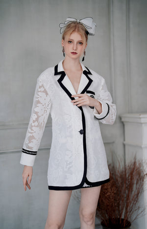 BZ001WHFA23_White Lace vintage blazer